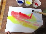 名古屋市の幼児教室「こびとのおうち」幼児クラスで行う絵の具を用いた色彩教育