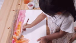 名古屋市北区周辺造形教室にじみ絵を楽しくする子供たち