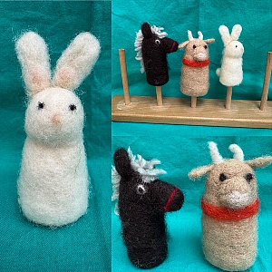 羊毛の指人形作り